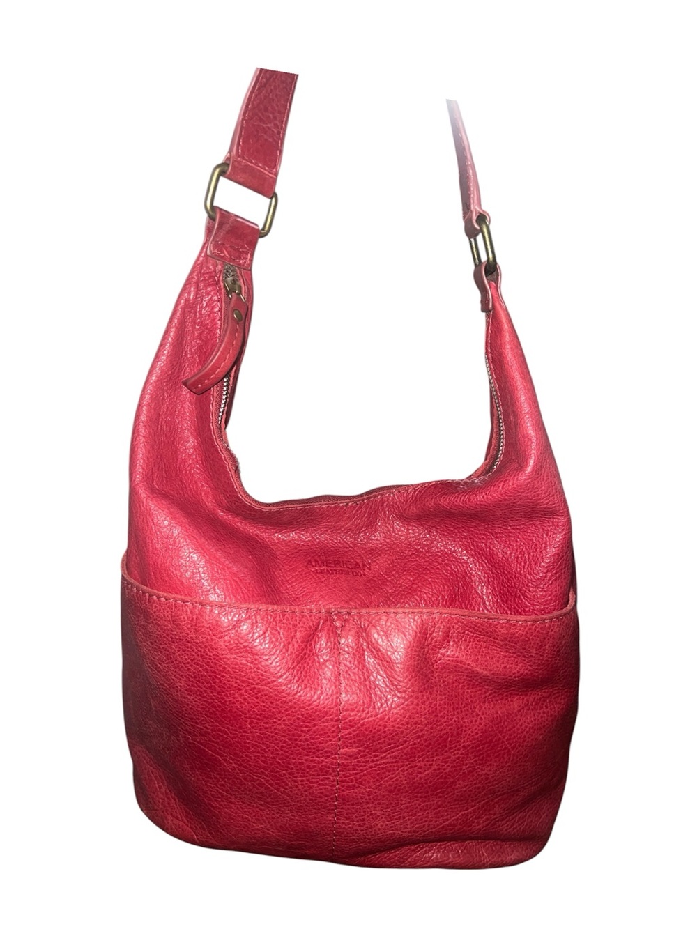 American Leather Co. Carrie Hobo Bag Red Soft Glove Leather Shoulder Purse